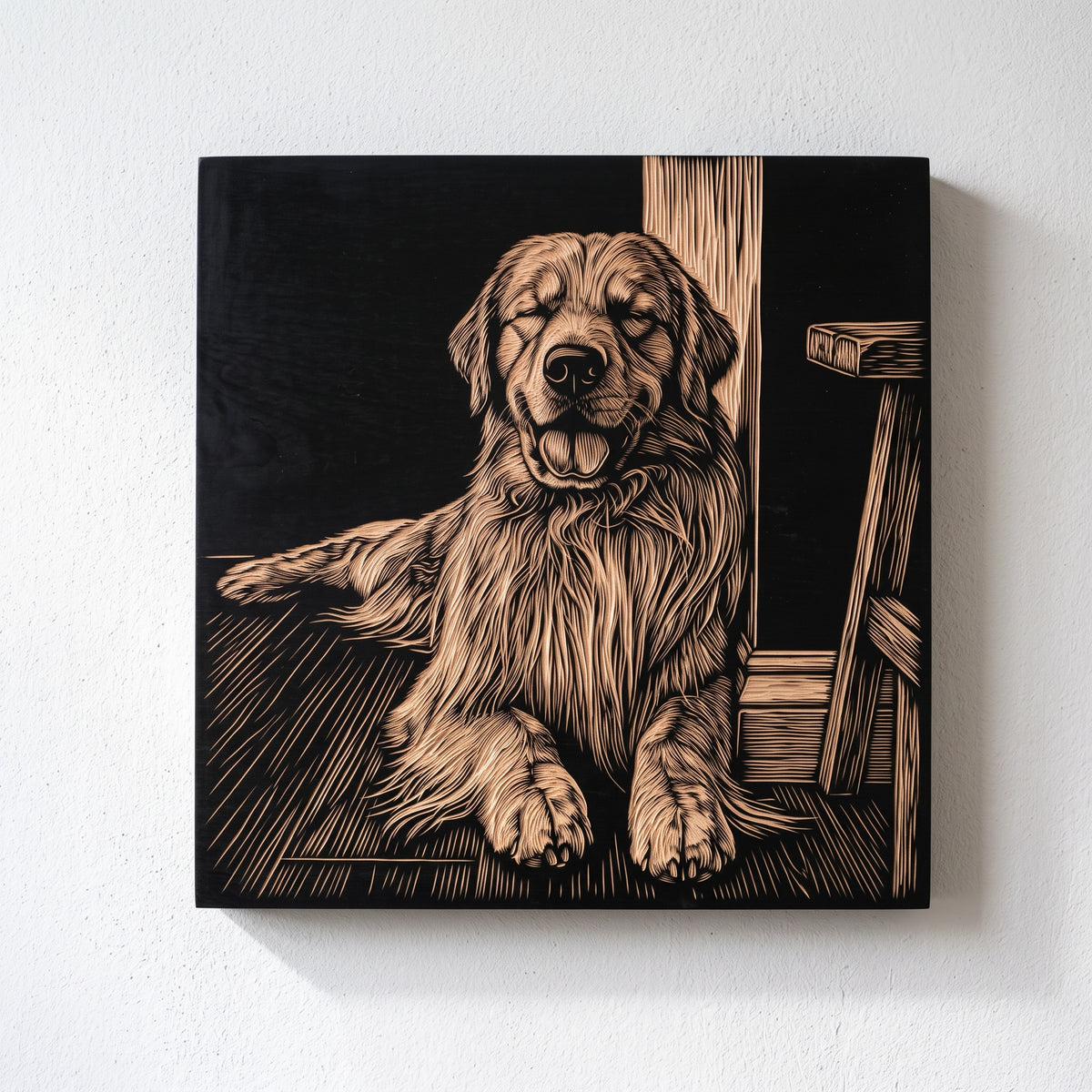 Custom Engraved Pet Portrait on Wood