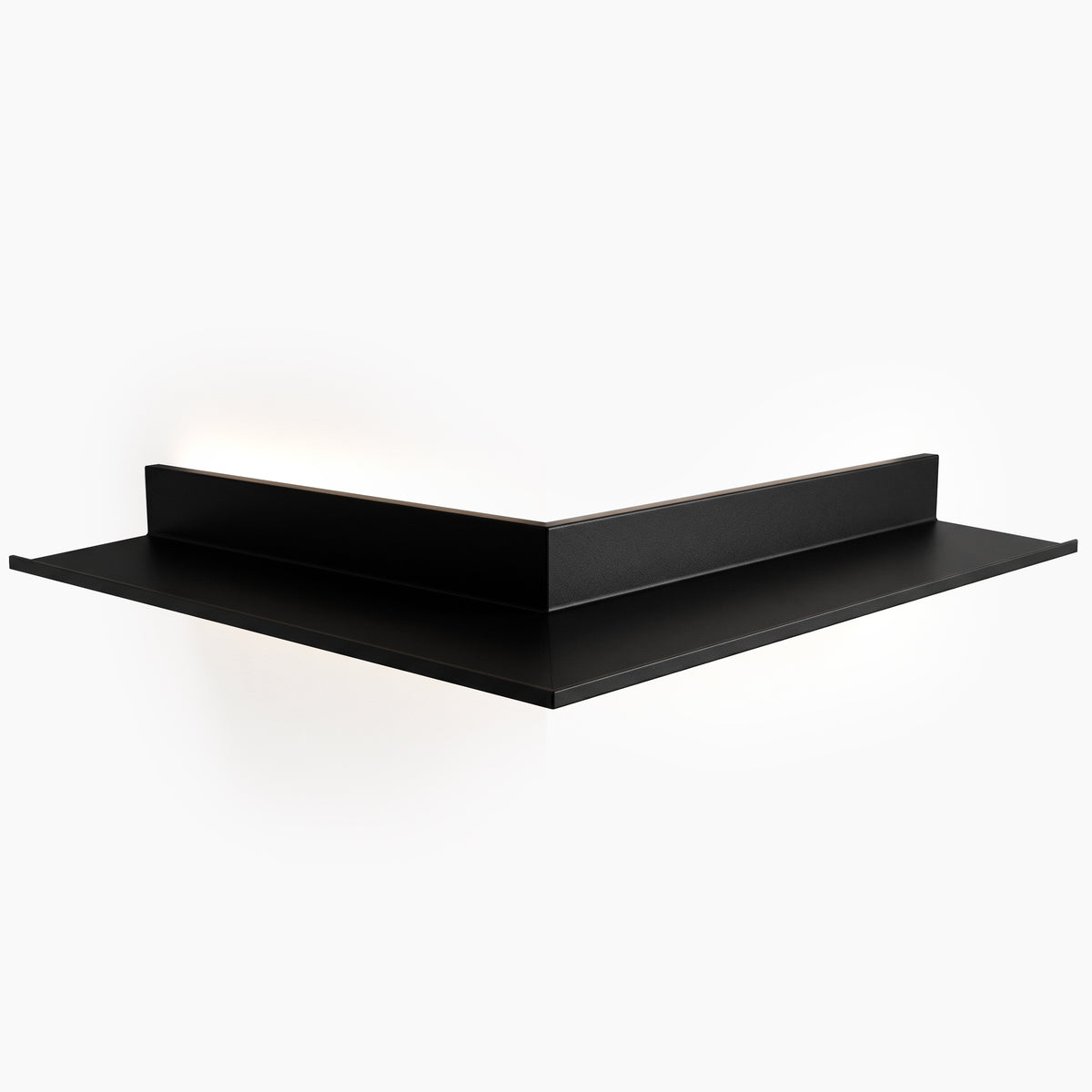 L-Shaped LED Aluminum Floating Shelf Outward