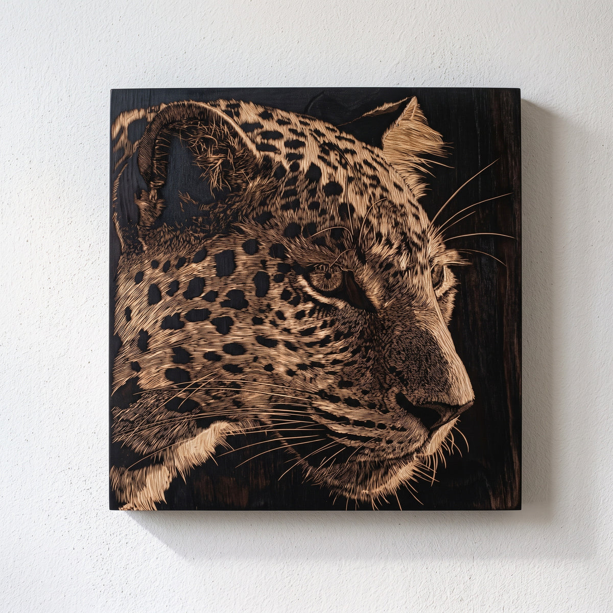 Custom Engraved Pet Portrait on Wood | Tiger