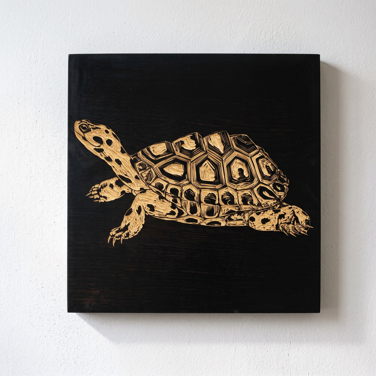 Custom Engraved Pet Portrait on Wood | Turtle